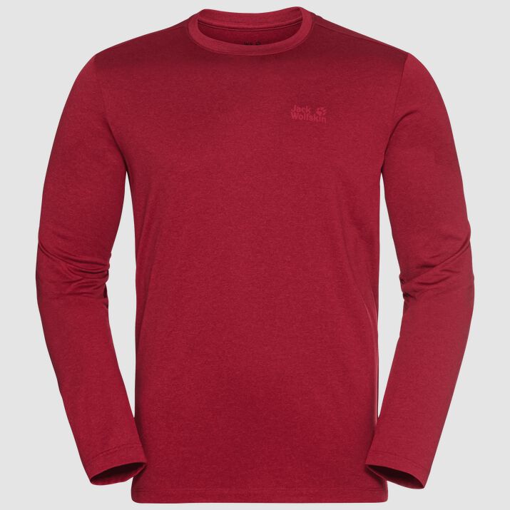 Camiseta Manga Larga Jack Wolfskin Sky Thermal Hombre Rojos Mexico-3491158